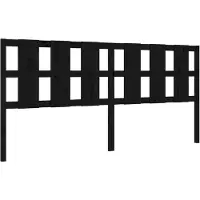 vidaXL Tête de lit noire 205,5x4x100 cm pin massif