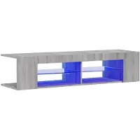 vidaXL Armoire TV avec lampes LED Gris Sonoma 135x39x30 cm