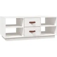 vidaXL Table basse blanche 100x50x41 cm pin massif