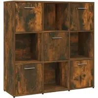 vidaXL Bibliothèque Chêne fumé 90x30x90 cm Bois d'ingénierie