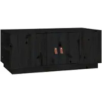 vidaXL Table basse noire 100x50x41 cm pin massif