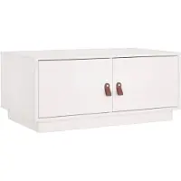 vidaXL Table basse blanche 80x50x35 cm pin massif
