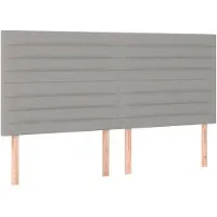 vidaXL Têtes de lit 4 pcs. Gris clair 80x5x78/88 cm Tissu