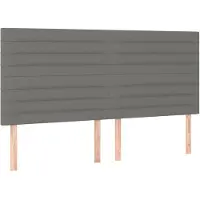 vidaXL Têtes de lit 4 pcs. Gris foncé 80x5x78/88 cm Tissu