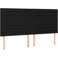 vidaXL Têtes de lit 4 pcs. noir 80x5x78/88 cm Tissu