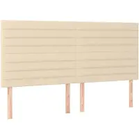 vidaXL Têtes de lit 4 pcs. Crème 80x5x78/88 cm Tissu