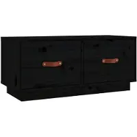 vidaXL Armoire TV noire 80x34x35 cm pin massif