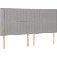 vidaXL Têtes de lit 4 pcs. Gris clair 80x5x78/88 cm Tissu