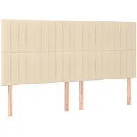vidaXL Têtes de lit 4 pcs. Crème 100x5x78/88 cm Tissu