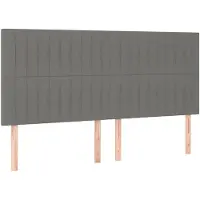 vidaXL Têtes de lit 4 pcs. Gris foncé 100x5x78/88 cm Tissu