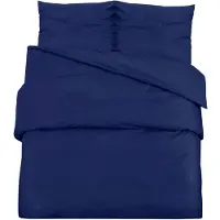 vidaXL Ensemble de literie bleu marine 200x220 cm coton