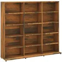 vidaXL Étagère à CD chêne fumé 100x23x89,5 cm Matériau dérivé du bois