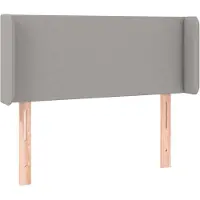 vidaXL Tête de lit avec oreilles gris clair 93x16x78/88 cm Tissu