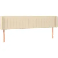 vidaXL Tête de lit avec oreilles Crème 163x16x78/88 cm Tissu