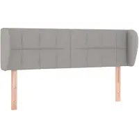 vidaXL Tête de lit avec oreilles gris clair 147x23x78/88 cm Tissu