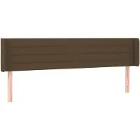 vidaXL Tête de lit avec oreilles brun foncé 163x16x78/88 cm Tissu
