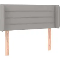 vidaXL Tête de lit avec oreilles Gris clair 93x16x78/88 cm Tissu