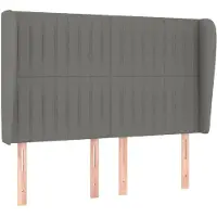 vidaXL Tête de lit avec oreilles gris foncé 147x23x118/128 cm Tissu