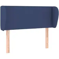 vidaXL Tête de lit avec oreilles bleu 103x23x78/88 cm Tissu