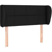 vidaXL Tête de lit avec oreilles noir 93x23x78/88 cm Tissu