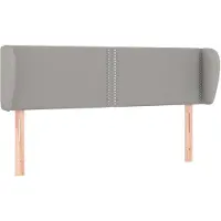 vidaXL Tête de lit avec oreilles gris clair 147x23x78/88 cm Tissu