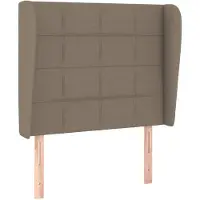 vidaXL Tête de lit avec oreilles taupe 93x23x118/128 cm Tissu