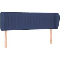 vidaXL Tête de lit avec oreilles bleu 147x23x78/88 cm Tissu
