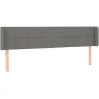 vidaXL Tête de lit avec oreilles gris foncé 163x16x78/88 cm Tissu