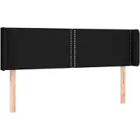 vidaXL Tête de lit avec oreilles Noir 147x16x78/88 cm Tissu