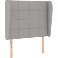 vidaXL Tête de lit avec oreilles gris clair 83x23x118/128 cm Tissu