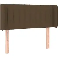 vidaXL Tête de lit avec oreilles brun foncé 83x16x78/88 cm Tissu