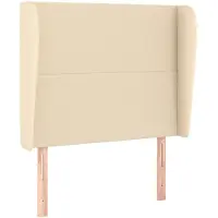 vidaXL Tête de lit avec oreilles Crème 93x23x118/128 cm Tissu