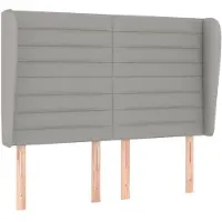 vidaXL Tête de lit avec oreilles gris clair 147x23x118/128 cm Tissu