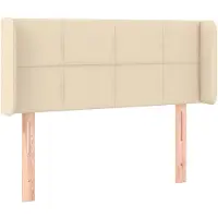 vidaXL Tête de lit avec oreilles Crème 103x16x78/88 cm Tissu