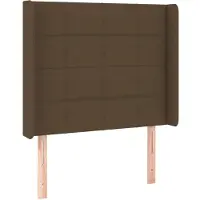 vidaXL Tête de lit avec oreilles brun foncé 93x16x118/128 cm Tissu