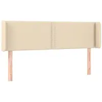 vidaXL Tête de lit avec oreilles Crème 147x16x78/88 cm Tissu