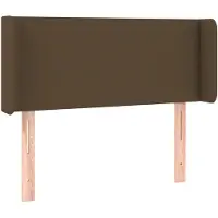 vidaXL Tête de lit avec oreilles brun foncé 83x16x78/88 cm Tissu