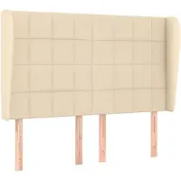 vidaXL Tête de lit avec oreilles Crème 147x23x118/128 cm Tissu