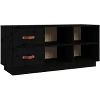 vidaXL Banc à chaussures Noir 100x34x45 cm Bois de pin massif