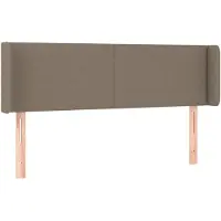 vidaXL Tête de lit avec oreilles taupe 147x16x78/88 cm Tissu