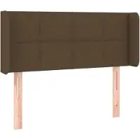 vidaXL Tête de lit avec oreilles brun foncé 93x16x78/88 cm Tissu