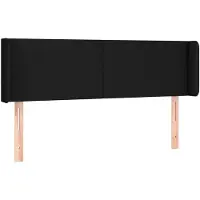 vidaXL Tête de lit avec oreilles Noir 147x16x78/88 cm Tissu
