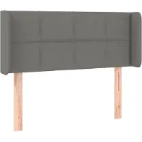 vidaXL Tête de lit avec oreilles Gris foncé 83x16x78/88 cm Tissu