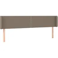 vidaXL Tête de lit avec oreilles taupe 203x16x78/88 cm Tissu