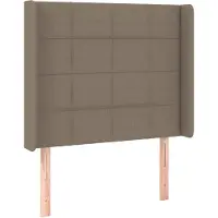 vidaXL Tête de lit avec oreilles taupe 93x16x118/128 cm Tissu