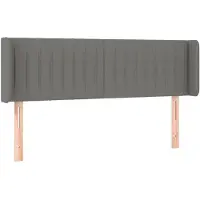 vidaXL Tête de lit avec oreilles Gris foncé 147x16x78/88 cm Tissu