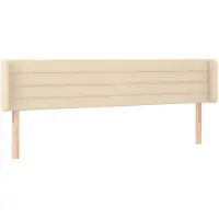 vidaXL Tête de lit avec oreilles Crème 183x16x78/88 cm Tissu