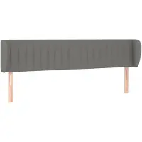 vidaXL Tête de lit avec oreilles gris foncé 163x23x78/88 cm Tissu