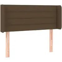 vidaXL Tête de lit avec oreilles brun foncé 103x16x78/88 cm Tissu