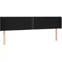vidaXL Tête de lit avec oreilles noir 203x16x78/88 cm Tissu